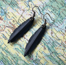 Load image into Gallery viewer, Feather Earrings - Black