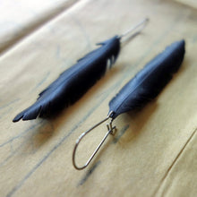 Load image into Gallery viewer, Feather Earrings - Black