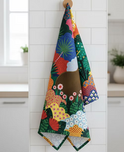 Load image into Gallery viewer, Fantail and Kiwi Garden Paradise Design Tea Towels