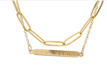 Load image into Gallery viewer, Double Chain Jewellery with te Reo words - Mana Wahine & Aroha