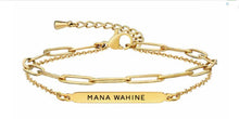 Load image into Gallery viewer, Double Chain Jewellery with te Reo words - Mana Wahine & Aroha