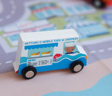 Load image into Gallery viewer, Nine Wooden Cars and Road Map in Box