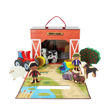 Load image into Gallery viewer, Wooden Farm Scene Play Set