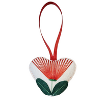 Load image into Gallery viewer, Handsewn Felt Pohutukawa Hearts