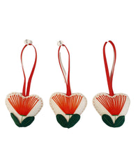 Load image into Gallery viewer, Handsewn Felt Pohutukawa Hearts