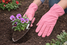 Load image into Gallery viewer, Pink Leather Gardening Gloves