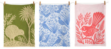 Load image into Gallery viewer, Woodcut Bird tea Towels