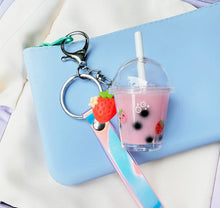 Load image into Gallery viewer, Strawberry Bubble Tea Bag Charm Kit
