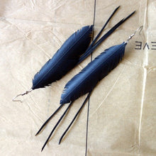 Load image into Gallery viewer, Feather Earrings - Black