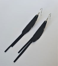 Load image into Gallery viewer, Feather Earrings - Black