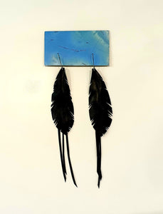 Feather Earrings - Black