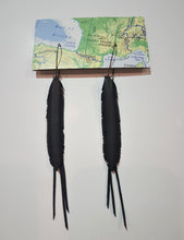 Load image into Gallery viewer, Feather Earrings - Black