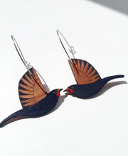Load image into Gallery viewer, Wooden Saddleback/Tieke Earrings by Natty