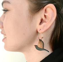 Load image into Gallery viewer, Wooden Saddleback/Tieke Earrings by Natty