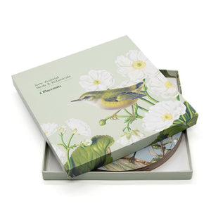 Vintage Birds and Flowers of New Zealand Placemat and Coaster Set
