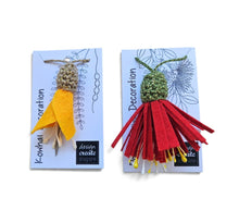 Load image into Gallery viewer, Pohutukawa and Kowhai Handmade Decorations
