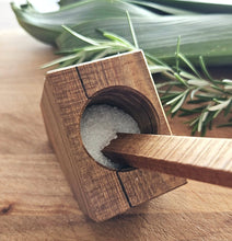 Load image into Gallery viewer, Wooden Salt Dish, Pig and Spoons by Jude Raffills
