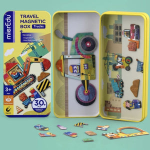 Magnetic Travel Toy Box - Trucks