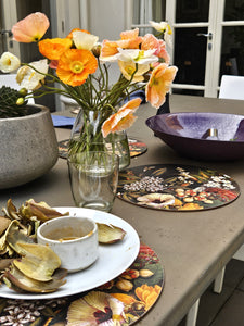 NZ Flowers and Insects Coasters and Placemats on Black