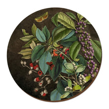 Load image into Gallery viewer, NZ Flowers and Insects Coasters and Placemats on Black
