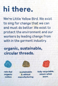 Little Yellow Bird Kids Tees - organic and recyclable