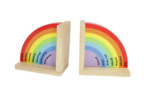 Wooden Rainbow Bookends