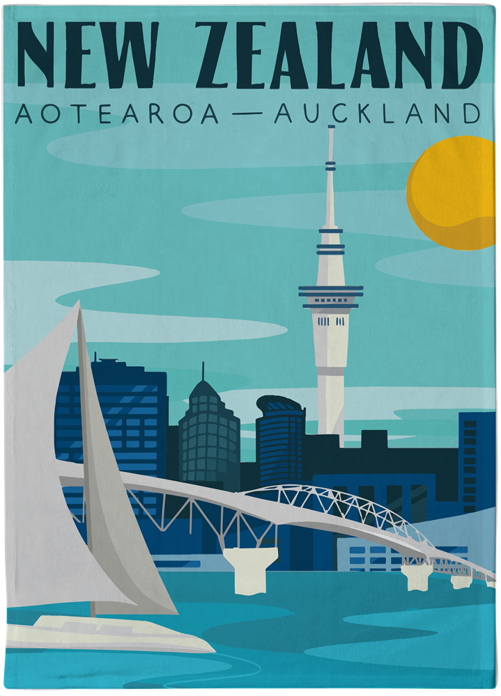 New Zealand Illustrated Landscape Tea Towels