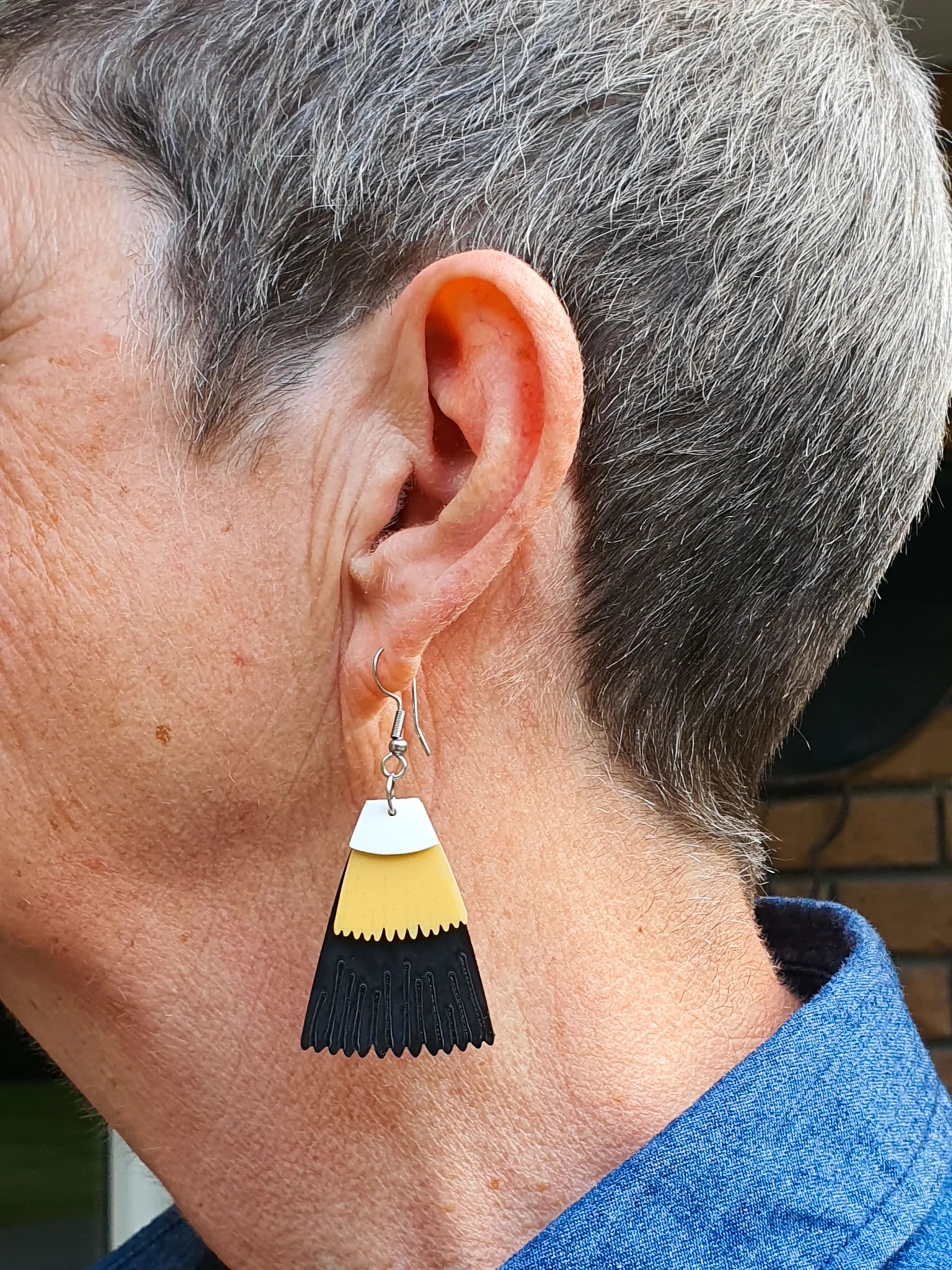 Black plastic earrings deals