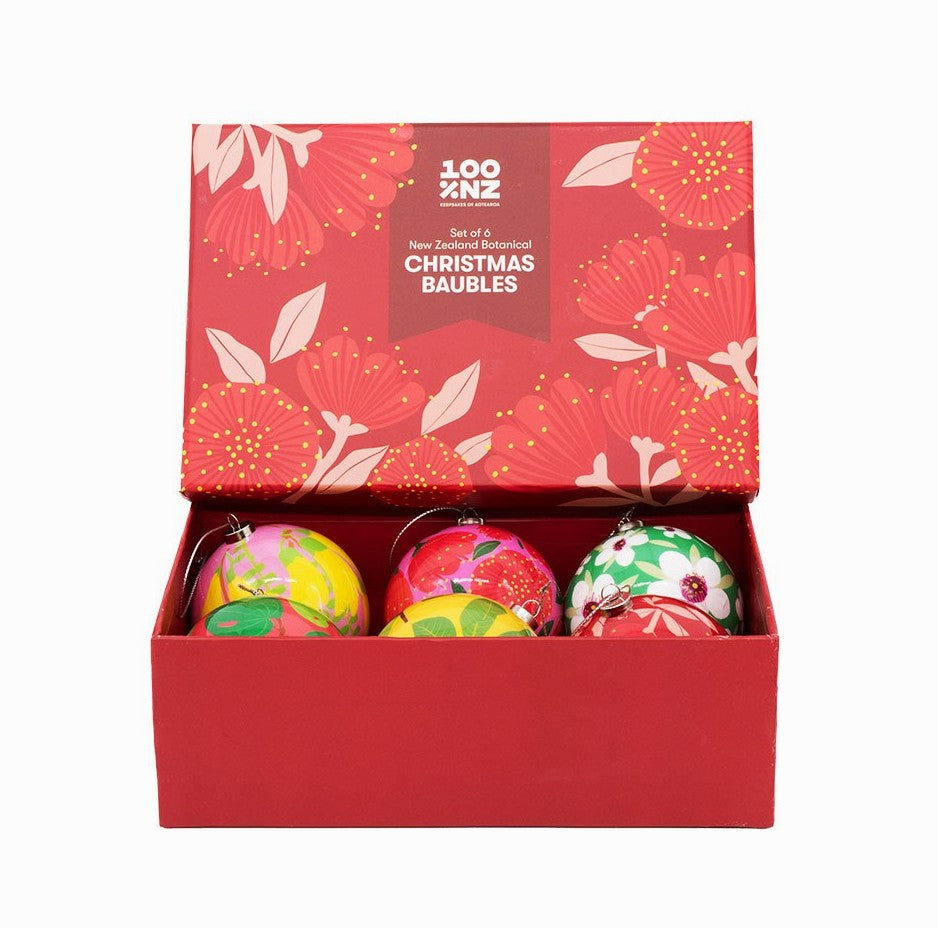 Christmas Balls Boxed - Birds and Flowers of New Zealand