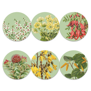 NZ Floral Placemats on Gentle Green