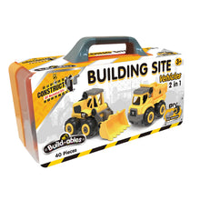Load image into Gallery viewer, Building Site Vehicles - build a bulldozer &amp; a dump truck
