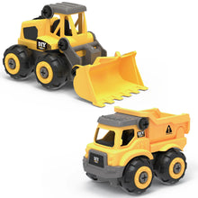 Load image into Gallery viewer, Building Site Vehicles - build a bulldozer &amp; a dump truck
