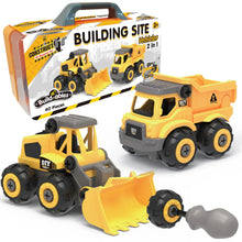 Load image into Gallery viewer, Building Site Vehicles - build a bulldozer &amp; a dump truck
