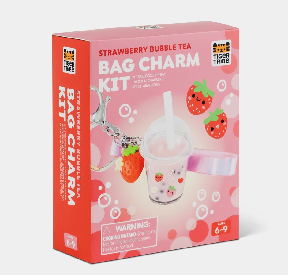 Strawberry Bubble Tea Bag Charm Kit