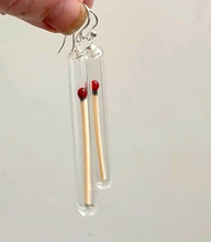 Load image into Gallery viewer, Glass Matchstick Earrings
