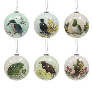 Christmas Balls Boxed - Birds and Flowers of New Zealand