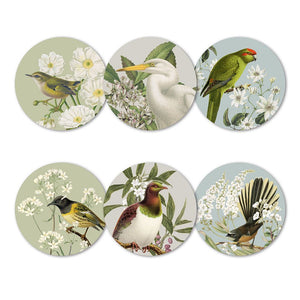 Vintage Birds and Flowers of New Zealand Placemat and Coaster Set